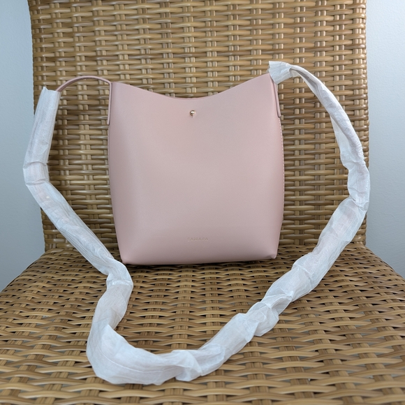 Samara Handbags - Samara Anthropologie Peony Pink Vegan Leather Medium Crossbody Shoulder Bag NWOT